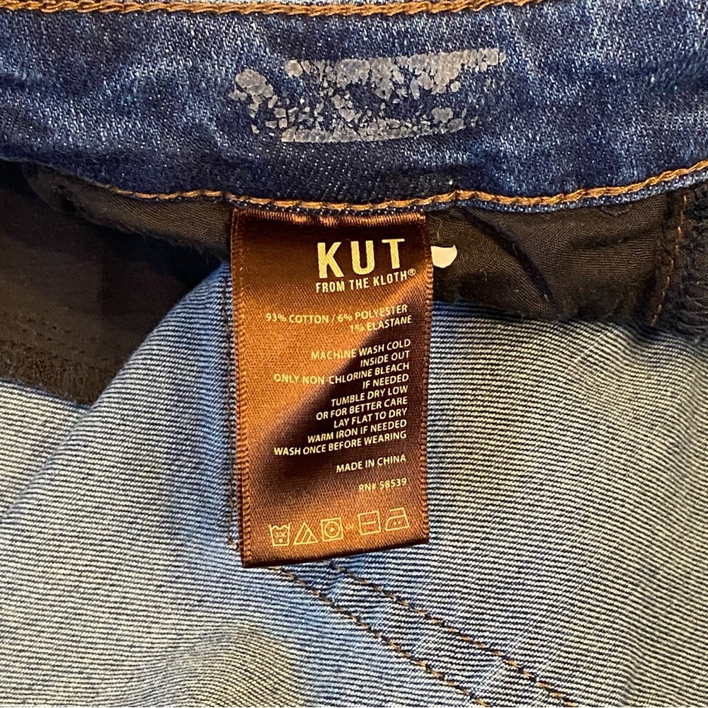 KUT FROM THE KLOTH Crop Straight Leg Raw Hem Stretch Jeans Size 24W - Picture 10 of 11